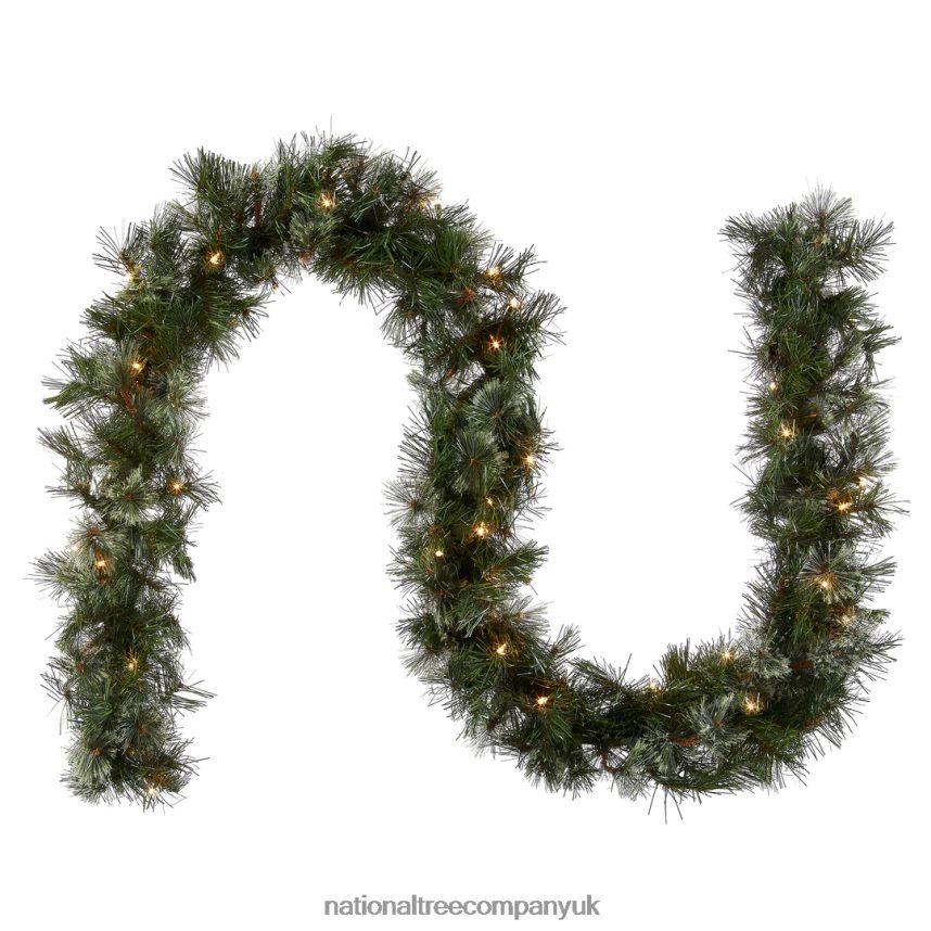 Greenery | National Tree Company 9 ft Wispy Willow Garland with Clear Lights F2L4F327